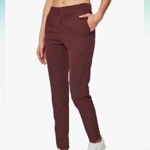Mondetta Womens Lined Tailored Pant High-Rise Comfort Stretch - Burgundy Size 6
